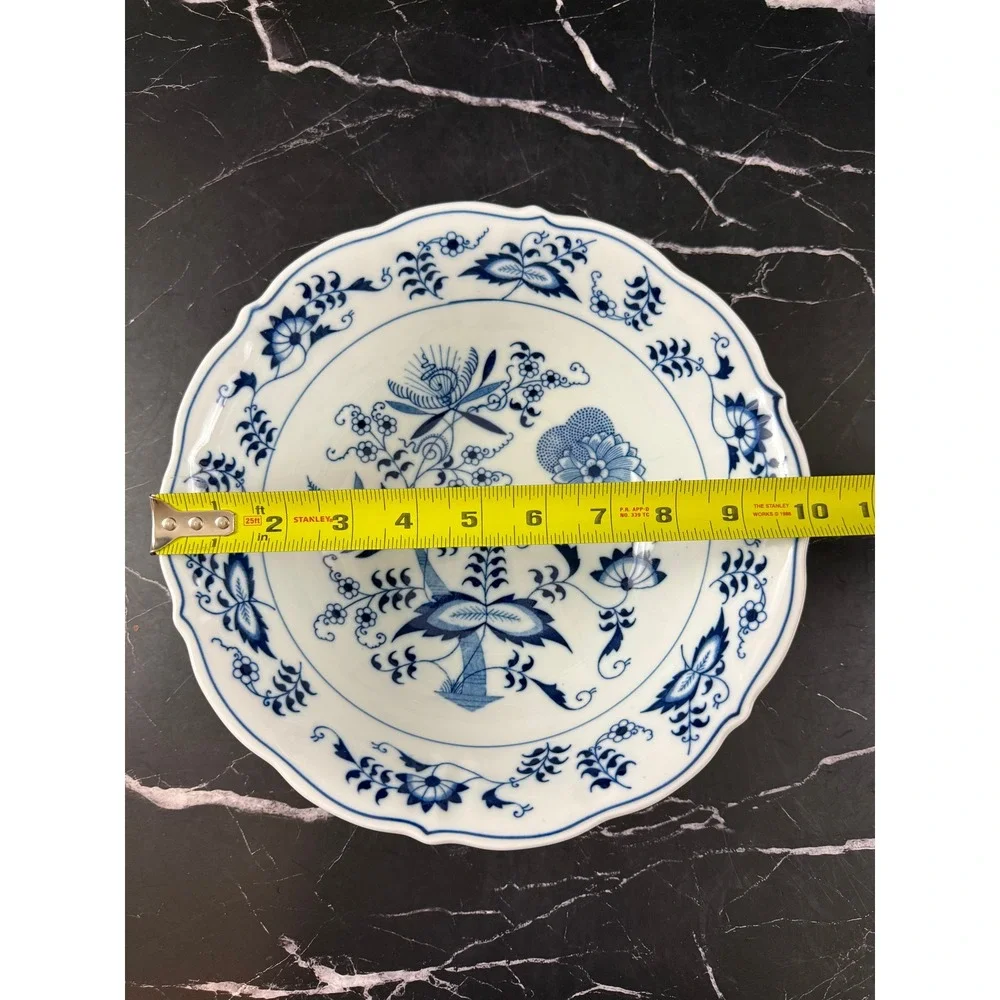 VTG Blue Danube Blue Onion 10in Serving Vegetable Bowl Banner Backstamp